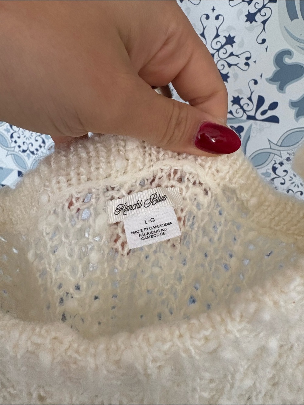 Knit Cream Crochet Ruffle Strap Tank - Picture 2 of 3